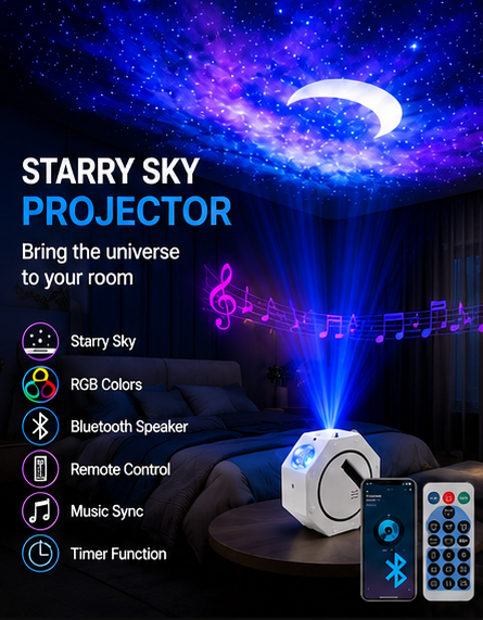 Octagon Aurora Starry Sky Projector