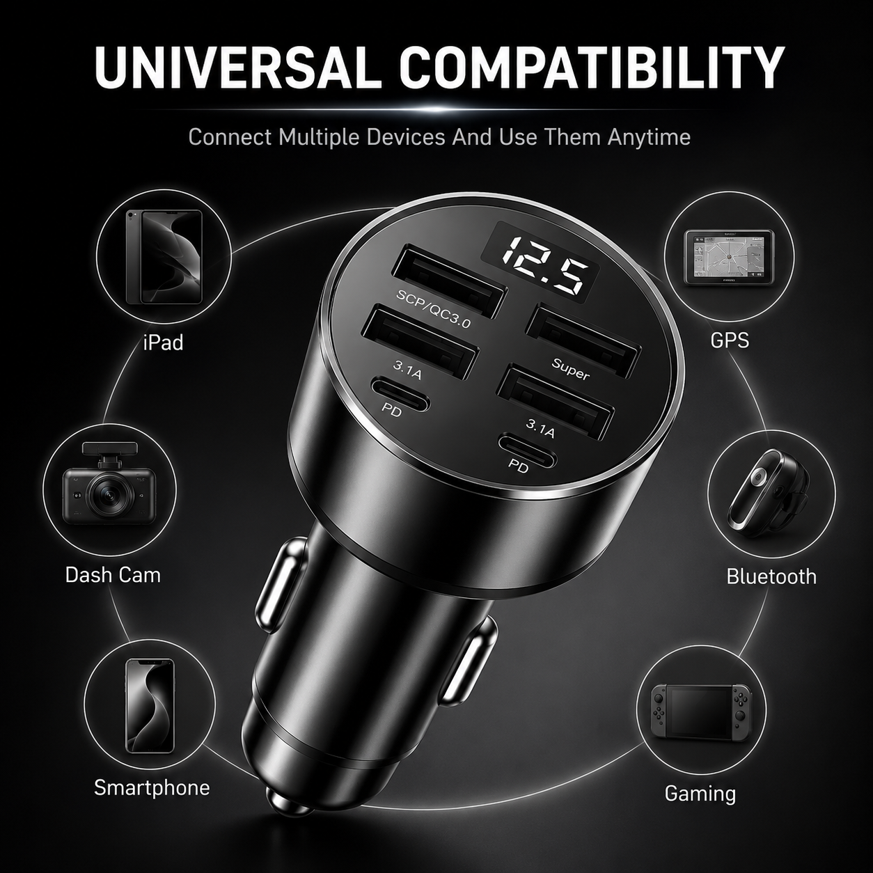 6 in 1 Car Charger