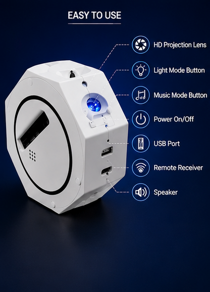 Octagon Aurora Starry Sky Projector