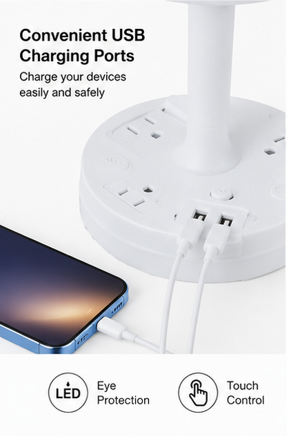 LED Table Lamp with USB Charging Base