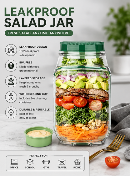 Leakproof Salad Jar